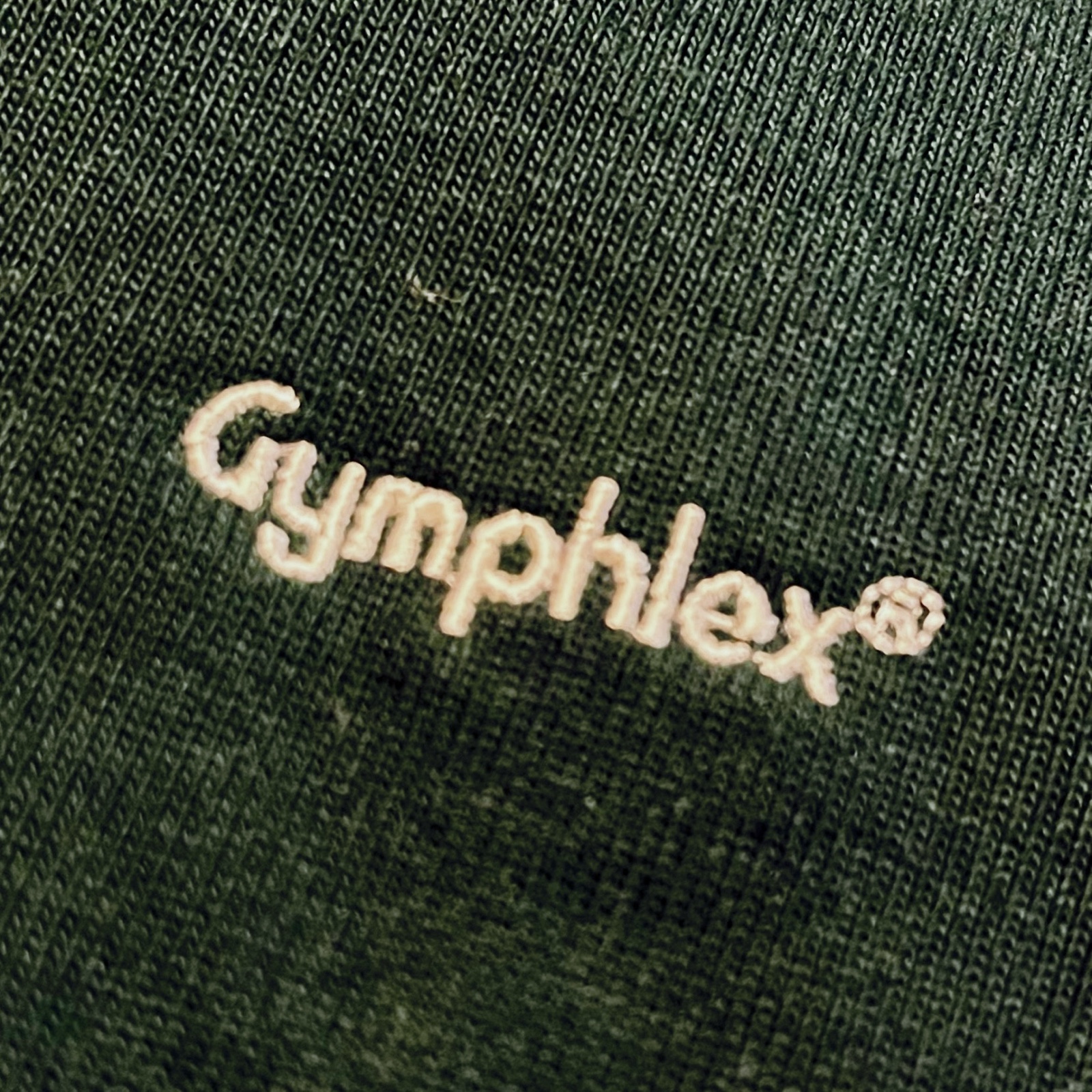 ムーンテッド（MoonTed）の日記より、Tシャツに刺繍されたGymphlexのロゴのアップ